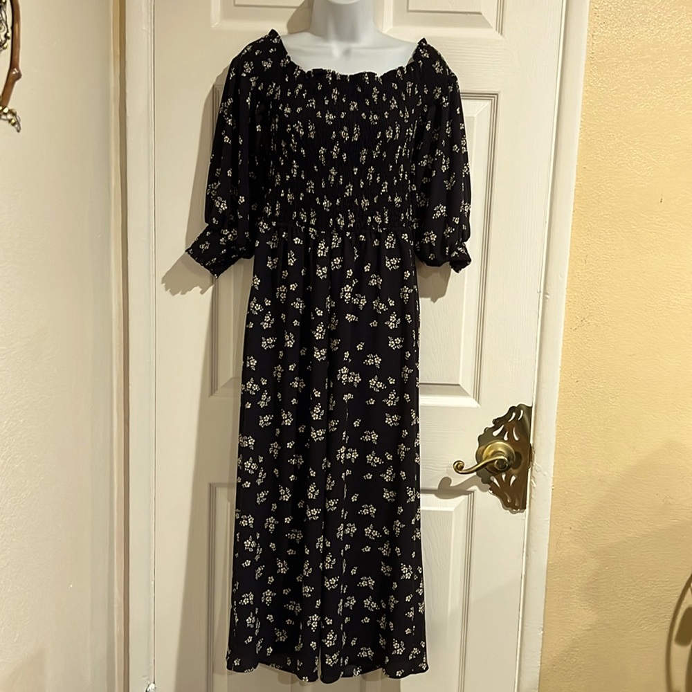 Navy Buw with flowers Jumpsuit 1 . State